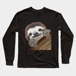 Cute and Colourful Baby Sloth Long Sleeve T-Shirt